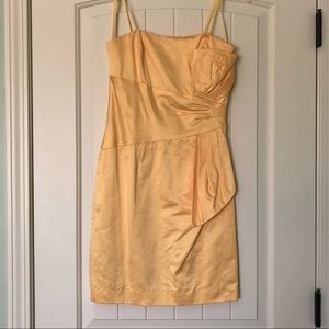 Yellow Satin Strapless Cocktail Dress- sz 2